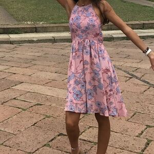 Kimchi Blue Pink and Blue Floral Mini Dress